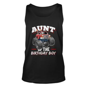 Aunt Of The Birthday Boy Monster Truck Birthday Party Gift Unisex Tank Top - Monsterry DE