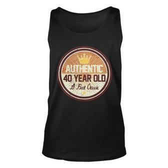 Authentic 40 Year Old Classic 40Th Birthday Unisex Tank Top - Monsterry UK