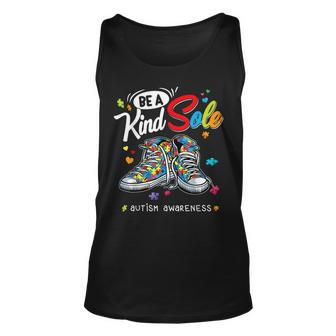Autism Awareness Be A Kind Sole Puzzle Shoes Be Kind Gifts Men Women Tank Top Graphic Print Unisex - Thegiftio UK