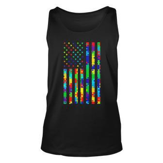 Autism Awareness Colorful Puzzle Flag Unisex Tank Top - Monsterry CA