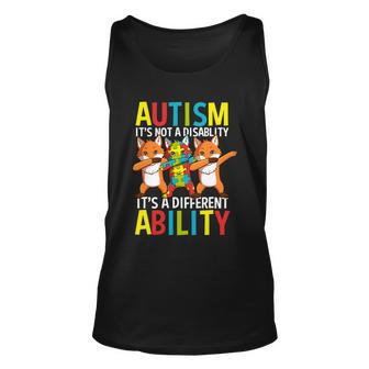 Autism Awareness Its A Different Ability Dabbing Fox Unisex Tank Top - Monsterry AU