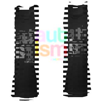 Autism Awareness Rainbow Letters Unisex Tank Top - Thegiftio