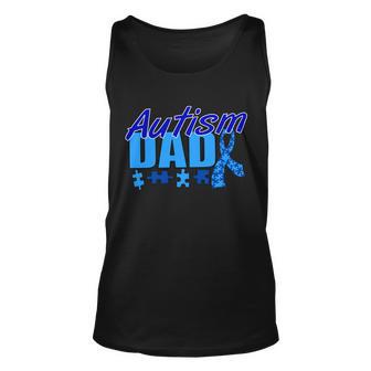 Autism Dad Awareness Ribbon Tshirt Unisex Tank Top - Monsterry