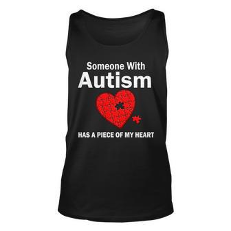 Autism Has A Piece Of My Heart Tshirt Unisex Tank Top - Monsterry