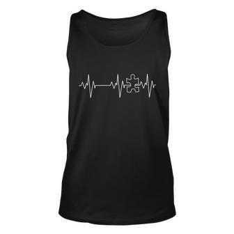 Autism Heartbeat Pulse Puzzle Tshirt Unisex Tank Top - Monsterry CA