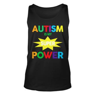 Autism Is My Superpower Hero Unisex Tank Top - Monsterry