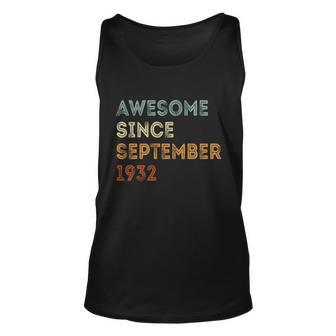 Awesome Since 1932 September Birthday 90 Years Old Unisex Tank Top - Thegiftio UK