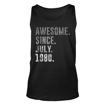 Awesome Since July 1980 42Nd Birthday Vintage 1980 Unisex Tank Top - Seseable