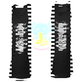 Axolotl Eating Ramen Noodles Youth Cute Kawaii Anime Axolotl Men Women Tank Top Graphic Print Unisex - Thegiftio