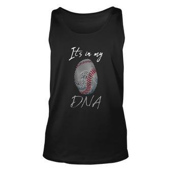 Back Baseball Its In My Dna Fingerprint Is Softball Players Gift Unisex Tank Top - Monsterry