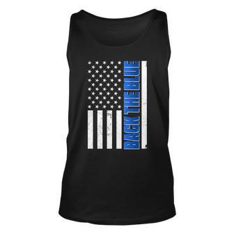 Back The Blue Thin Blue Line Us Flag Unisex Tank Top - Monsterry CA