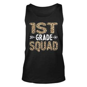 Back To School First Grade 1St Grade Leopard Squad Teacher Unisex Tank Top - Seseable
