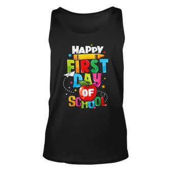 Back To School Teachers Kids Child Happy First Day Of School Unisex Tank Top - Seseable
