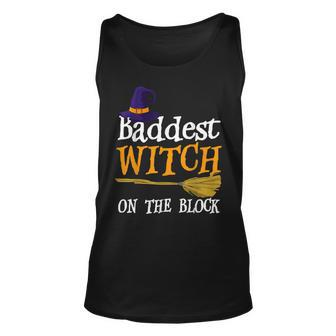 Baddest Witch On The Block Halloween Costume Unisex Tank Top - Seseable