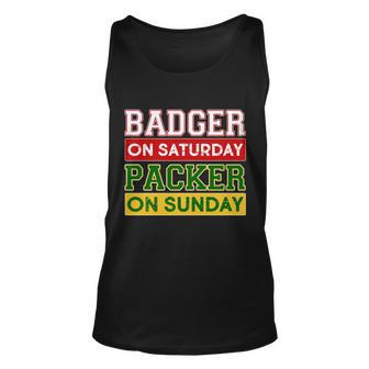 Badger On Saturday Packer On Sunday Tshirt Unisex Tank Top - Monsterry AU