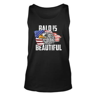 Mens Bald Is Beautiful July 4Th Eagle Patriotic American Vintage Tank Top | Mazezy