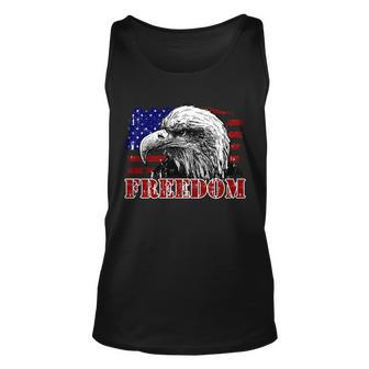 Bald Eagle Distressed Usa Flag Freedom 4Th Of July Unisex Tank Top - Monsterry