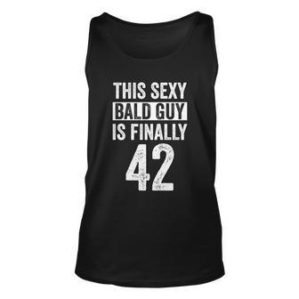 Bald Guy Funny Gift 42 Birthday Decorations For Cute Gift Unisex Tank Top - Thegiftio UK