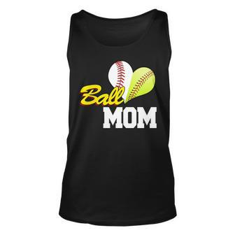 Ball Mom Heart Baseball Fan Unisex Tank Top - Monsterry AU