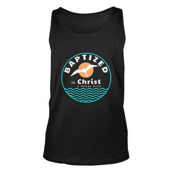 Baptized In Christ Funny Christian Adult Men Baptism Unisex Tank Top - Monsterry