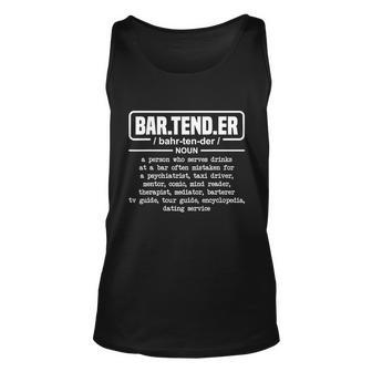 Bartender Gift Definition For Bartender Graphic Design Printed Casual Daily Basic Unisex Tank Top - Thegiftio UK