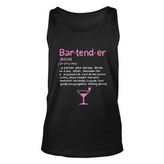 Bartender Noun Definition Funny Cocktail Bar Gift Graphic Design Printed Casual Daily Basic V2 Unisex Tank Top - Thegiftio UK
