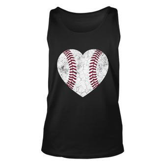 Baseball Heart Fun Mom Dad Men Women Softball Gift Wife Unisex Tank Top - Monsterry