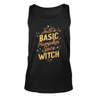 Basic Pumpkin Spice Witch Fall Coffee Latte Lover Autumn V2 Unisex Tank Top - Seseable