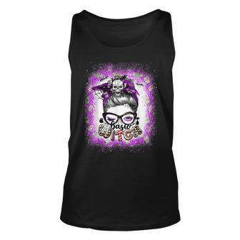 Basic Witch Bleached Messy Bun Halloween Unisex Tank Top - Seseable