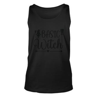 Basic Witch Broom Funny Halloween Quote Unisex Tank Top - Monsterry