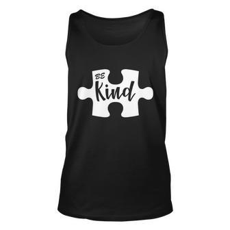 Be Kind Autism Awareness Puzzle Unisex Tank Top - Monsterry