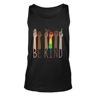 Be Kind Sign Language Rainbow Pride Month Lgbt Unisex Tank Top - Monsterry CA