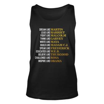 Be Like Inspiring Leaders Black History Tshirt Unisex Tank Top - Monsterry UK