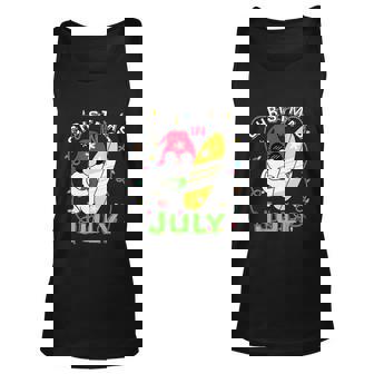 Beach Santa Surfer Funny Christmas In July Unisex Tank Top - Thegiftio UK