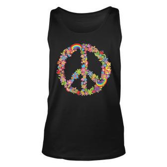 Beautiful Flower Peace Sign Unisex Tank Top - Monsterry