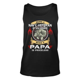 Being A Navy Veteran Is A Honor Being A Papa Is A Priceless Unisex Tank Top - Monsterry UK
