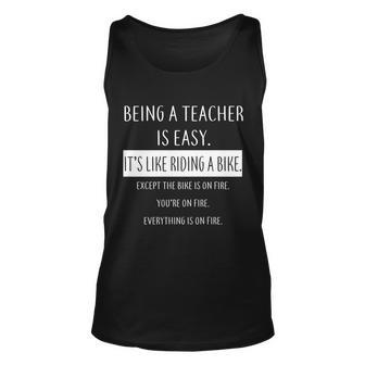 Being A Teacher Is Like Riding A Bike Unisex Tank Top - Monsterry