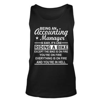 Being An Accounting Manager Riding A Bike In Hell Unisex Tank Top - Monsterry UK
