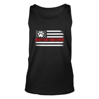Best Cat Dad Ever American Flag Funny Cat Lovers Unisex Tank Top - Monsterry