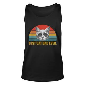 Best Cat Dad Ever Retro Sunset Tshirt Unisex Tank Top - Monsterry