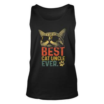 Best Cat Uncle Ever Vintage Cat Lover Cool Sunglasses Funny Unisex Tank Top - Monsterry CA