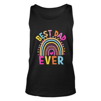Best Dad Ever Rainbow Funny Fathers Day From Daughters Girls Great Gift Unisex Tank Top - Monsterry
