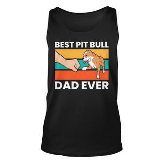 Best Pit Bull Dad Ever Funny Pitbull Dog Owner Unisex Tank Top - Thegiftio UK