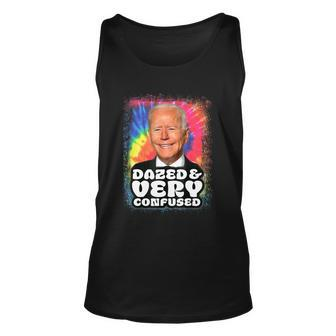 Biden Dazed And Very Confused Tie Dye Funny Tshirt Unisex Tank Top - Monsterry