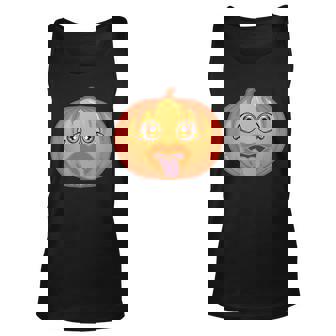 Big-Eyed Pumpkin Pucks His Tongue Halloween Costume Men Women Tank Top Graphic Print Unisex - Thegiftio