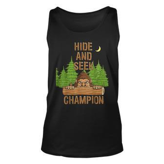 Bigfoot Hide And Seek Champion Funny Sasquatch Forest V2 Unisex Tank Top - Seseable