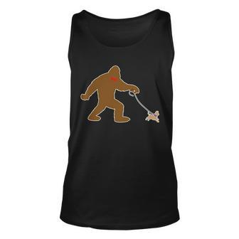 Bigfoot Walking Chihuahua Dog Unisex Tank Top - Monsterry