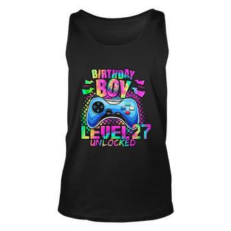 Birthday Video Gamer Level 27 Unlocked 27Th Birthday Unisex Tank Top - Monsterry