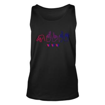 Bisexual Asl Pride Bi Sign Langauge Bisexuality Outfit Unisex Tank Top - Monsterry CA