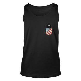 Black Cat In The Pocket Ready For A Hugging 4Th Of July Unisex Tank Top - Monsterry